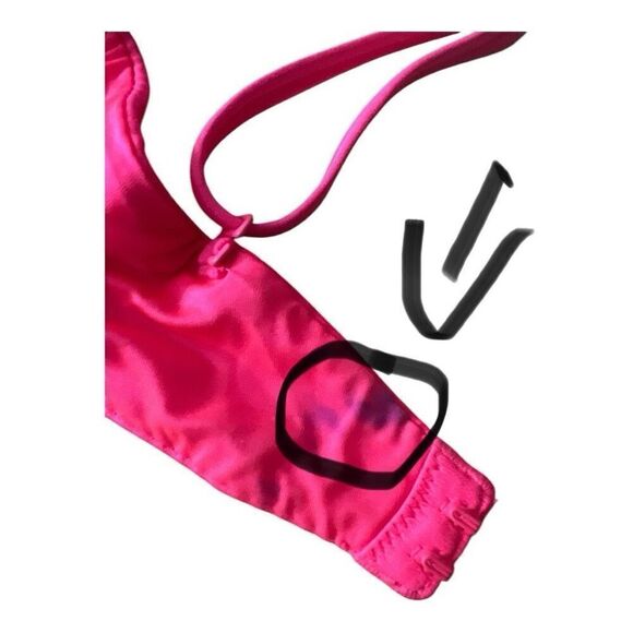 Victoria's Secret Convertible Size 34B Very Sexy Push-Up Bra Pink Fuchsia Lace - Picture 7 of 12